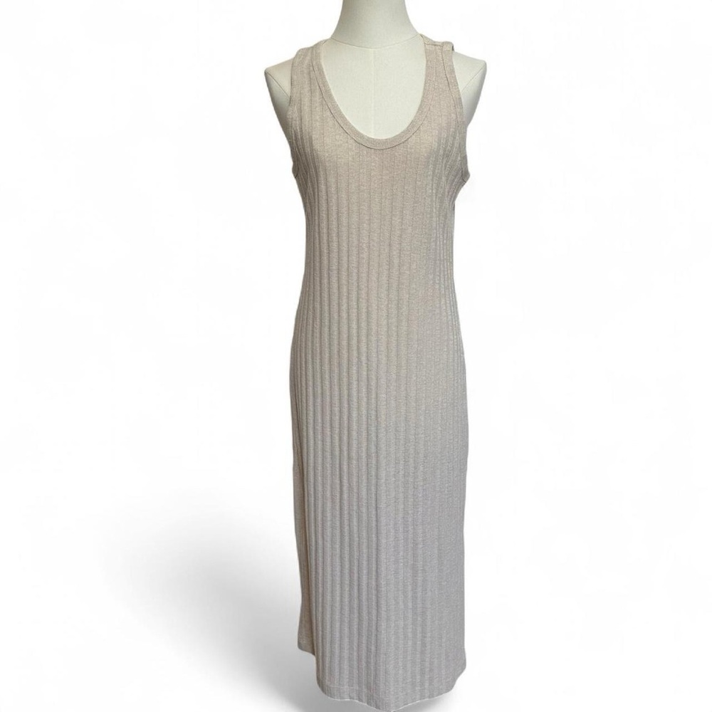 H&M Women’s Neutral Beige Ribbed Maxi Dress - Small